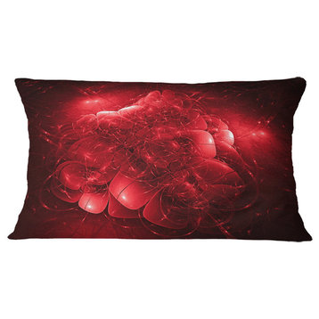 Alien Mystical Flower Red Floral Throw Pillow, 12"x20"