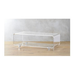 peekaboo acrylic media console | CB2 - Furniture
