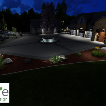 Front yard smart lighting and landscape design
