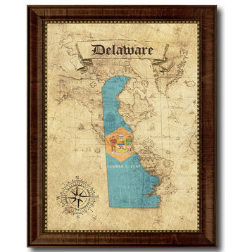 Delaware State Vintage Map, 15"x19"