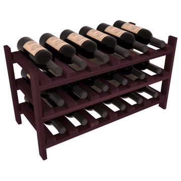 18-Bottle Stackable Wine Rack, Premium Redwood, Burgundy Stain