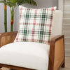 Classic Charm Plaid Throw Pillow Cover, White/Green, 20"