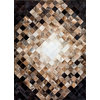 Nordic Cowhide Patchwork Rug, Fabric Backing