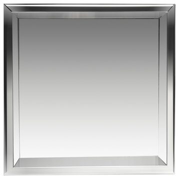 Square Single Shelf Bath Shower Niche, 16"x16", Polished Stainless Steel