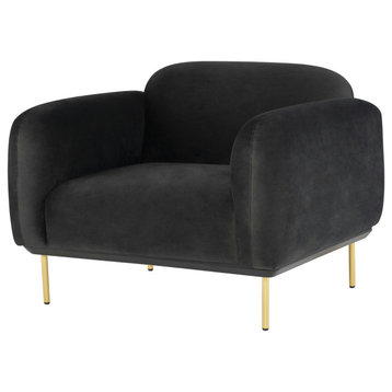 Benson Shadow Grey Fabric Single Seat Sofa