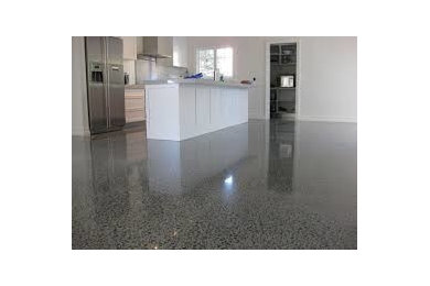 polished concrete kitchen floor