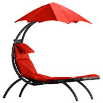 Vivere Ltd. - The Original Dream Lounger, Cherry Red - We awoke one night out of the most beautiful dream with the newest innovation in backyard comfort and style. The Original Dream Lounger is everything you loved in our Original Dream Chair with a more down-to-earth design. Four curved legs support the spacious lounging bed for a grounded feel. The enhanced fabric and the large 6 point umbrella allows for comfortable shade relief from the sun. Create a duo with a pair of these or team up with The Original Dream Chair for an effective mix and match effect.