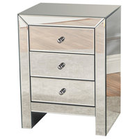 GDF Studio Lucille Mirror Finished 3-Drawer Accent Table