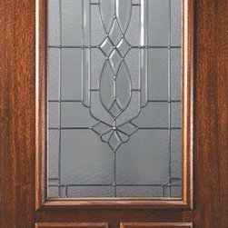 Slab Single Door 80 Wood Mahogany Kensington 2 Panel 2/3 Lite Glass - Front Doors
