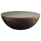 light wood circle coffee table