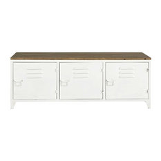 Mueble de TV de metal blanco An. 118 cm Bruce