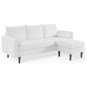 Modway Revive Upholstered Fabric Right or Left Sectional Sofa in White