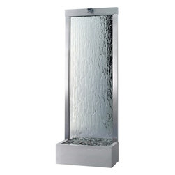 7.5' Stainless Gardenfall With Silver Mirror Floor Fountain - Indoor Fountains