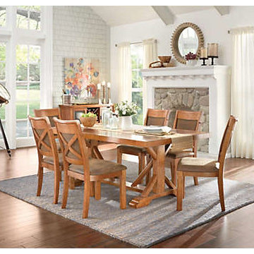A Modern Dining Room With Rustic Charm