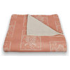 Sea Turtle Stamp Coral 50x60 Throw Blanket