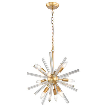 Sami 9-Light Glass Bar Sputnik Globe Chandelier, glossy bronze