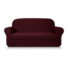 Subrtex 2-Piece Knit Jacquard Spandex Stretch Sofa Slipcover