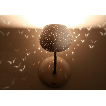 Claylight Sconce, Dot Pattern, Touch Dimmer - Led Bulb