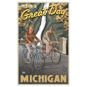 Paul A. Lanquist Michigan Couple Gorge Bikers Art Print, 30"x45"