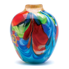 Floral Fantasia Art Glass Vase