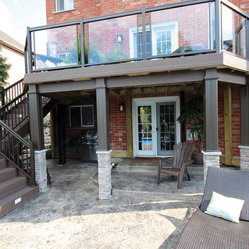 High decks over 6 feet above grade.