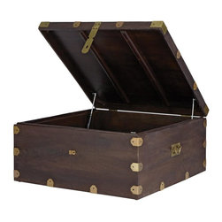 Langston Dark Caffe Built-In Storage Coffee Table - Coffee Tables