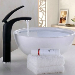 Trieste Deck Mounted Single Handle Faucet with Hot/Cold Water Mixer - Bathroom Sink Faucets