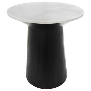 Contemporary White Marble Accent Table 564065