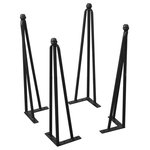 Serenta - Serenta Hairpin Metal Table Legs, 4-Piece Set, Black, 20" - Serenta Hairpin Metal Table Legs come in multiple packs and sizes each set designed to personalize your experience. These hairpin metal legs are heavy duty proofed and will add both stability and mid-century modern style to any and all furniture projects. Each leg has 4 pre-drilled holes in the mounting plate that allow for easy installation. Screws are included. Tools are NOT included. You are able to build any number of designs including cabinets, coffee tables, benches, bedside tables, desk/dining tables, counter tables, nightstands, end tables, kitchen tables, and bar!