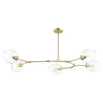 Light Society - Trident 5-Light Chandelier, Brass/Clear - Striving to bring the outdoors into your interior design? Take a second look at the Thurston 5-Light Chandelier, and consider it for your dining room. We love the organic feel and rich, warm brass finish. Constructed in iron, this chandelier includes delicate clear glass shades that give full view of the bulb contained inside (not included). Evoking a natural, casual charm, this chandelier is a perfect fit for a cozy, modern cottage or a stylish beach house.