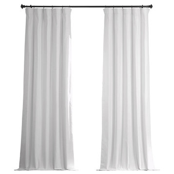 Prime White Dune Textured Hotel Blackout Cotton Curtain Single Panel, 50Wx108L