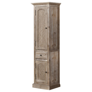 Rustic Solid Fir Side Cabinet Linen Tower