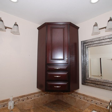 Corner tub & Shower Seat Master Bathroom Reconfiguration Yorba Linda
