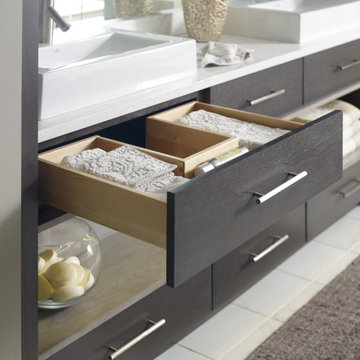 Contemporary Walnut Bathroom Vanity