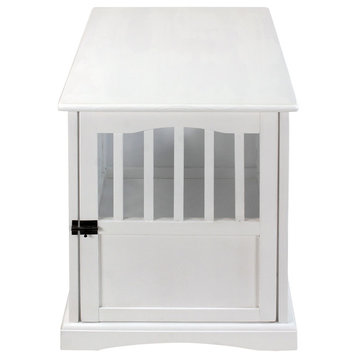 Pet Crate End Table, White, 20"x27.75"x24"