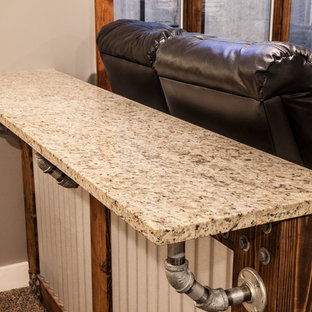 Inspiration for a transitional home theater remodel in Wichita