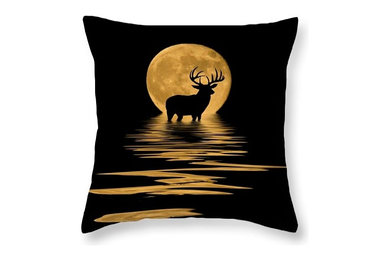 Throw Pillow - Deer In The Moonlight