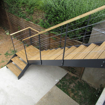 Escalier extérieur Acier et Bois