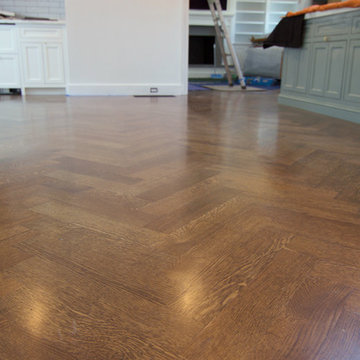 Dark Stained herringbone pattern Floors