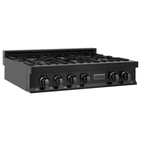 ZLINE Rangetop, Black Stainless Steel, Gas, RTB-36