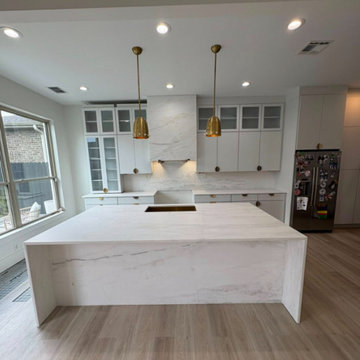 Bianco Rhino Marble Kitchen Project