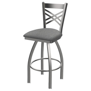 820 Catalina 30 Swivel Bar Stool with Stainless Finish and Graph Alpine Seat