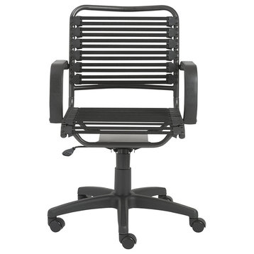 Unique Office Chair, Metal Frame With Unique Bungie Bands Seat, Graphite Black