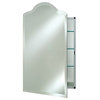 Scallop Top Frameless Medicine Cabinets, 24"x30", Right Hinge