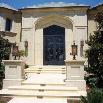 Grand entry with cast stone precast surround