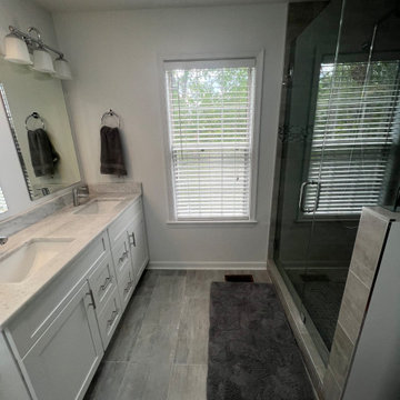 Master Bathroom Remodeling in Herndon with Walk-in Shower and Drop-in Tub