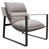 Miller Sling Accent Chair, Gray Fabric With Black Powder Coated Metal Frame
