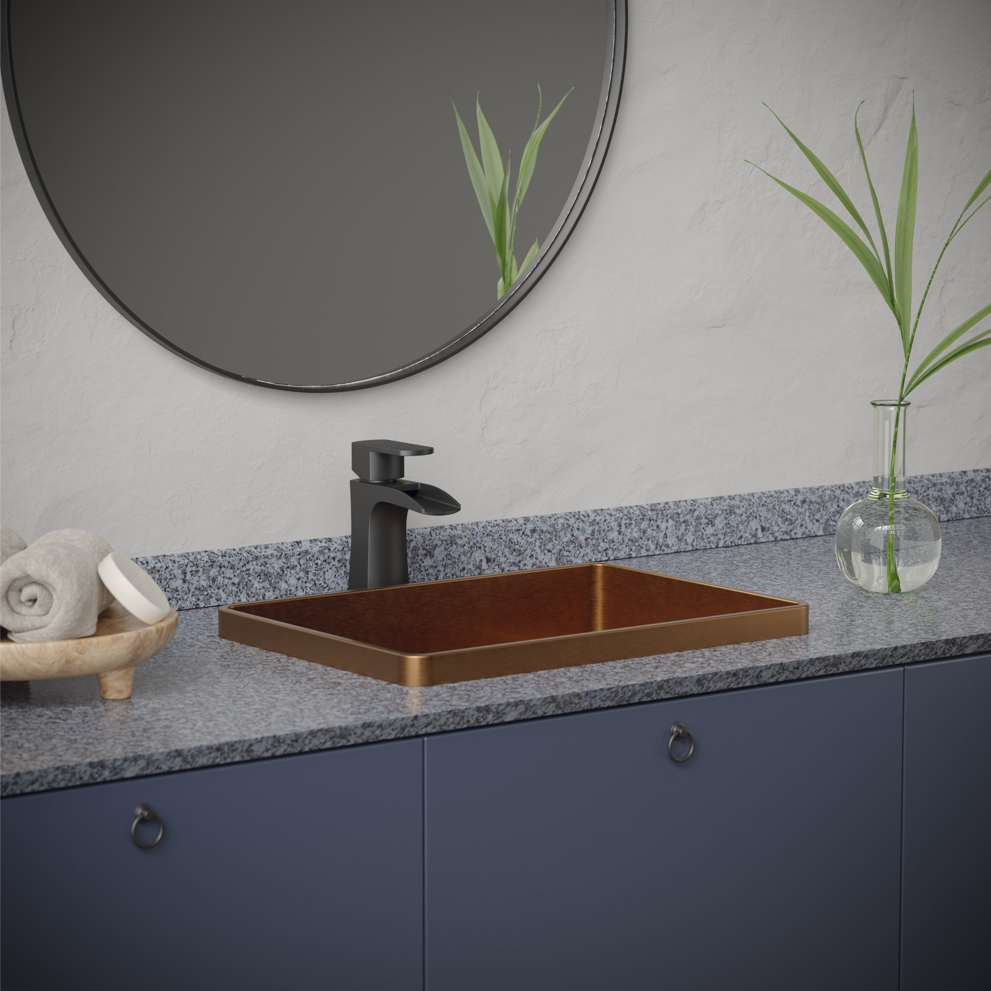 Karran KBF440 1-Hole 1-Handle Basin Faucet With Pop-up Drain, Gunmetal Grey