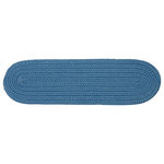 Colonial Mills - Boca Raton - Blue Ice Stair Tread Set (13), Stair Tread, Braided - Just pick a color…any color…they are all here! These colorful, oval braided stair treads utilize a simple flat braid construction in an array of colors to put a fashionable stamp on your indoor or outdoor steps.