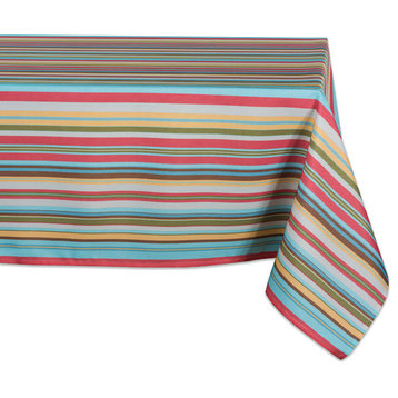 DII Summer Stripe Outdoor Tablecloth 60"x84"